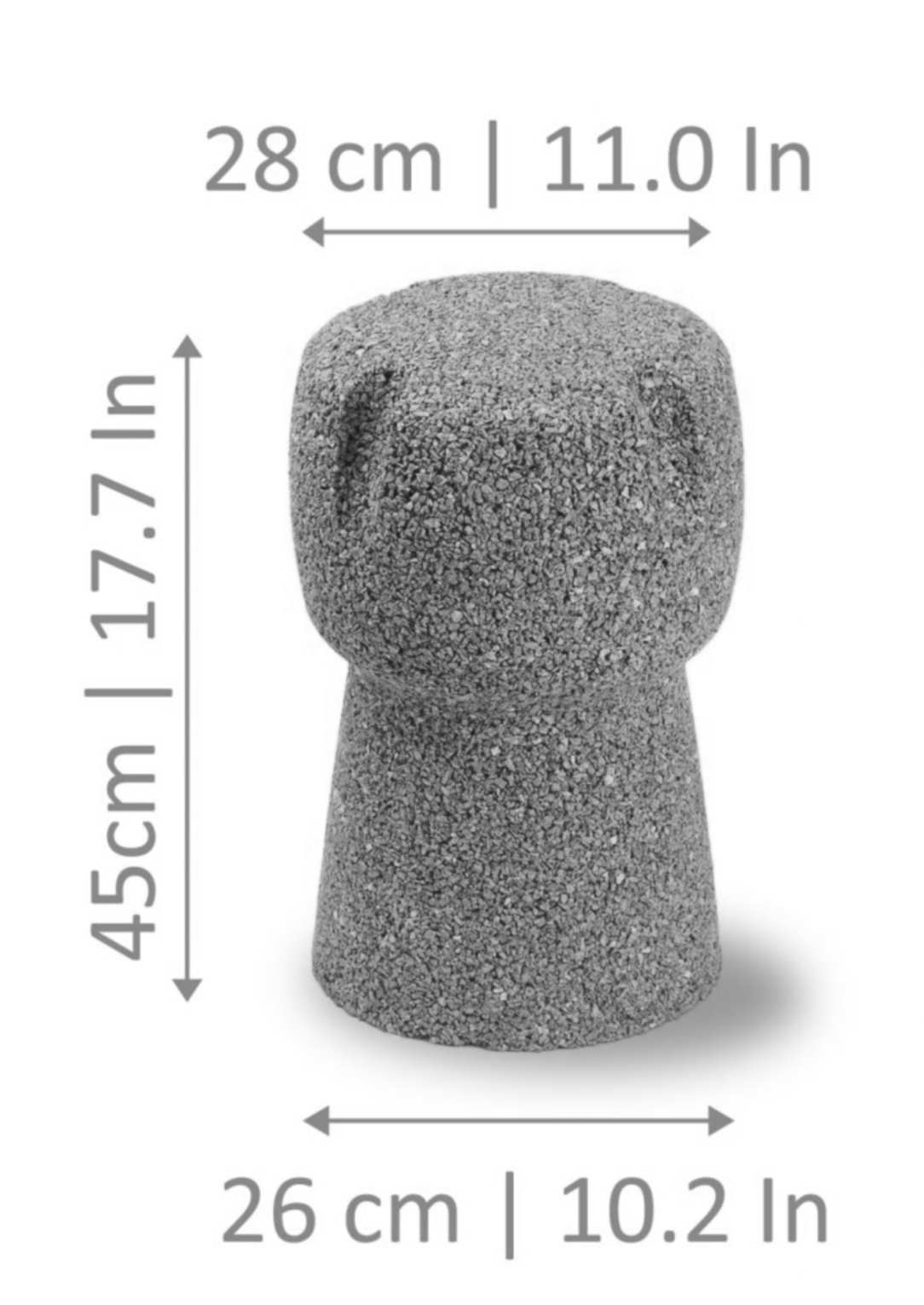 Hocker aus Kork in Form eines Sektkorkens, Farbe dunkel