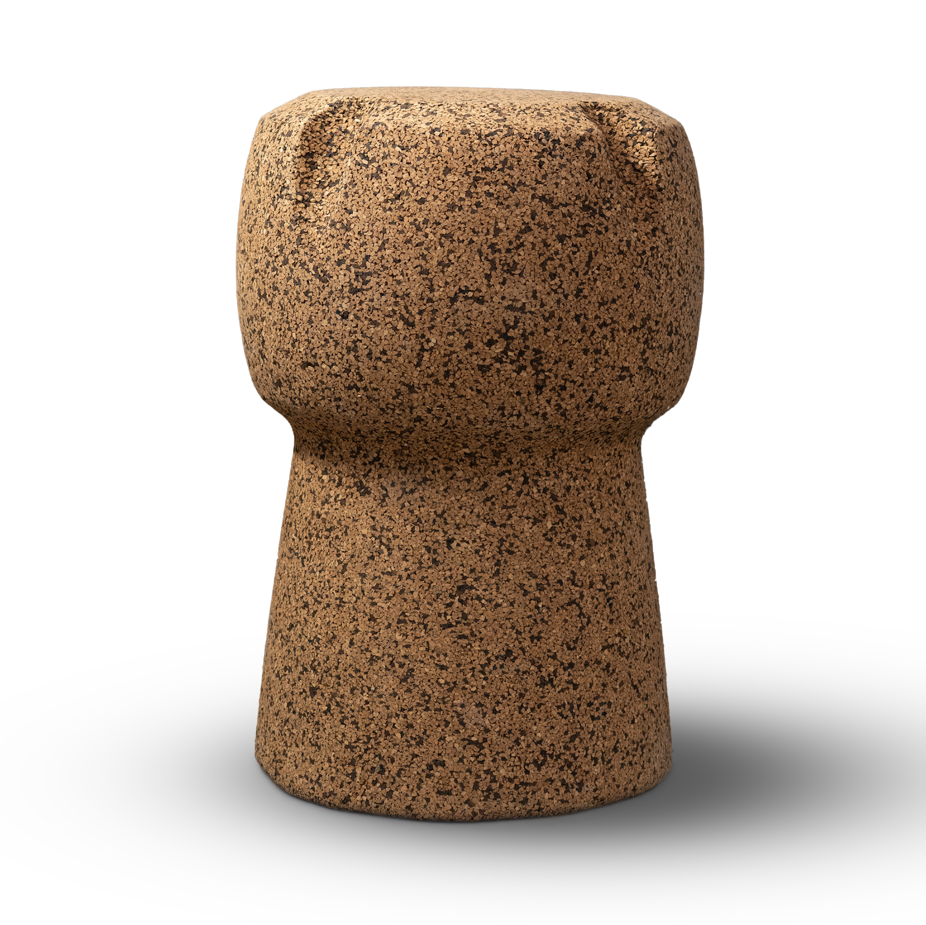 Hocker aus Kork in Form eines Sektkorkens, Farbe hell