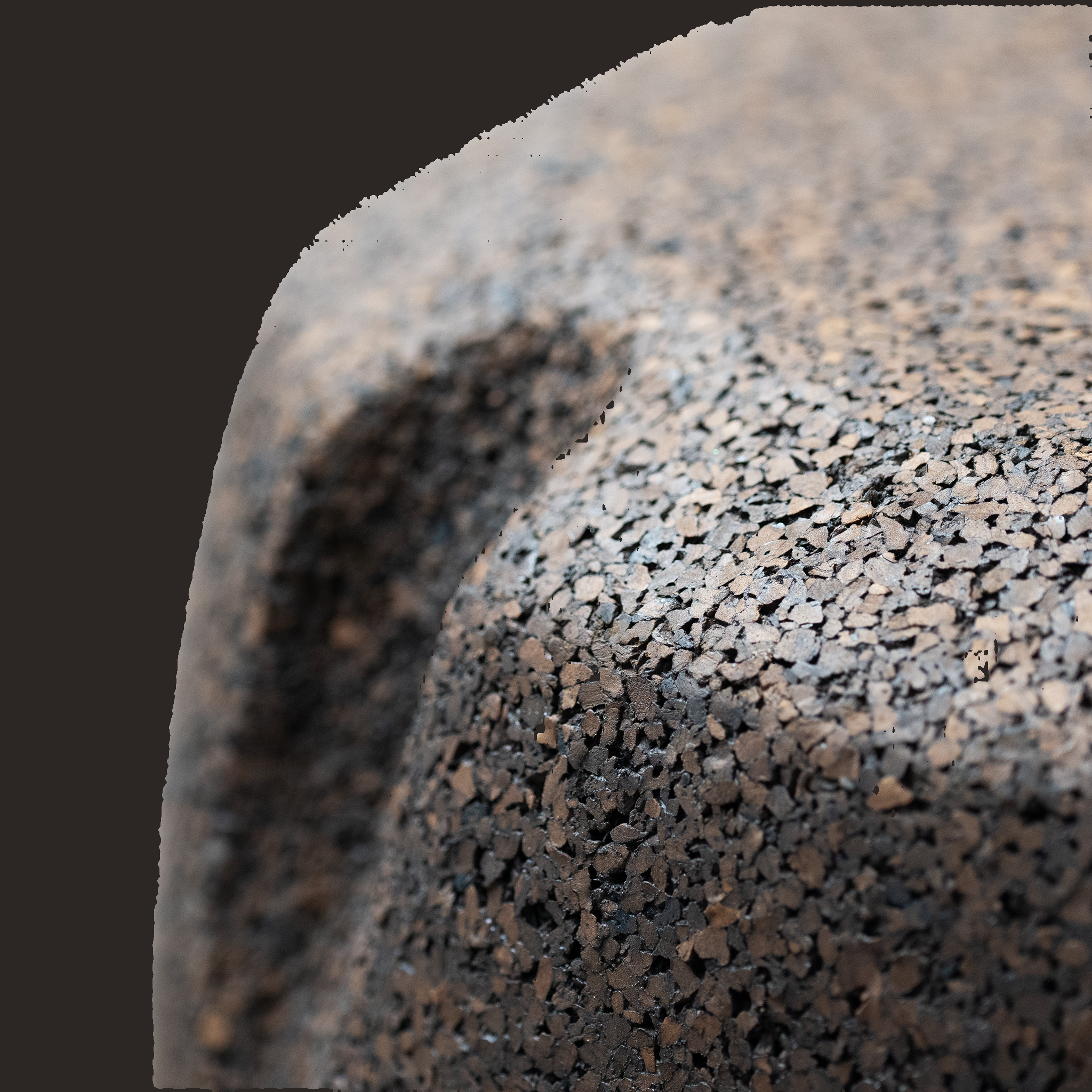 Hocker aus Kork in Form eines Sektkorkens, Farbe dunkel