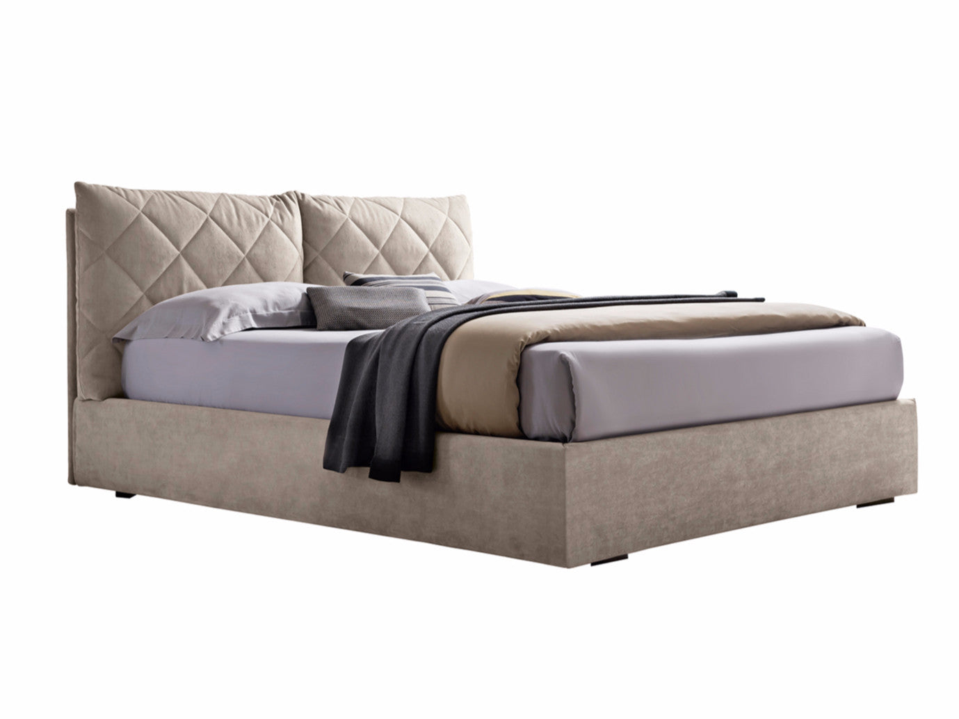 Letto imbottito singolo e matrimoniale ALLEN Felis, stile alpino montagna - Gaidra HOME