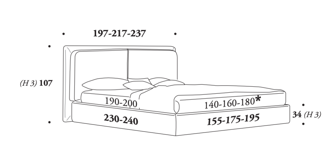 Letto imbottito singolo e matrimoniale PENNY Felis, design moderno - Gaidra HOME