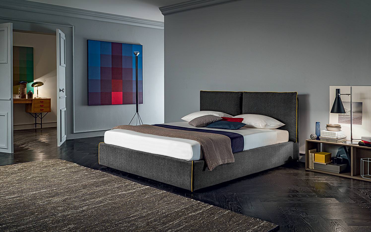 Letto imbottito singolo e matrimoniale LUIS Felis, con cuscini testata, prezzo scontato - Gaidra HOME