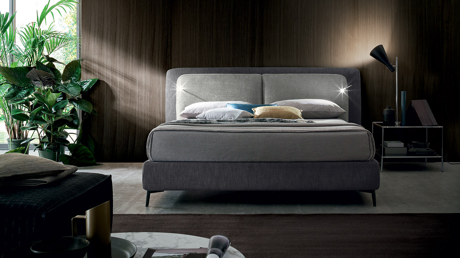 Letto imbottito singolo e matrimoniale PENNY Felis, design moderno - Gaidra HOME