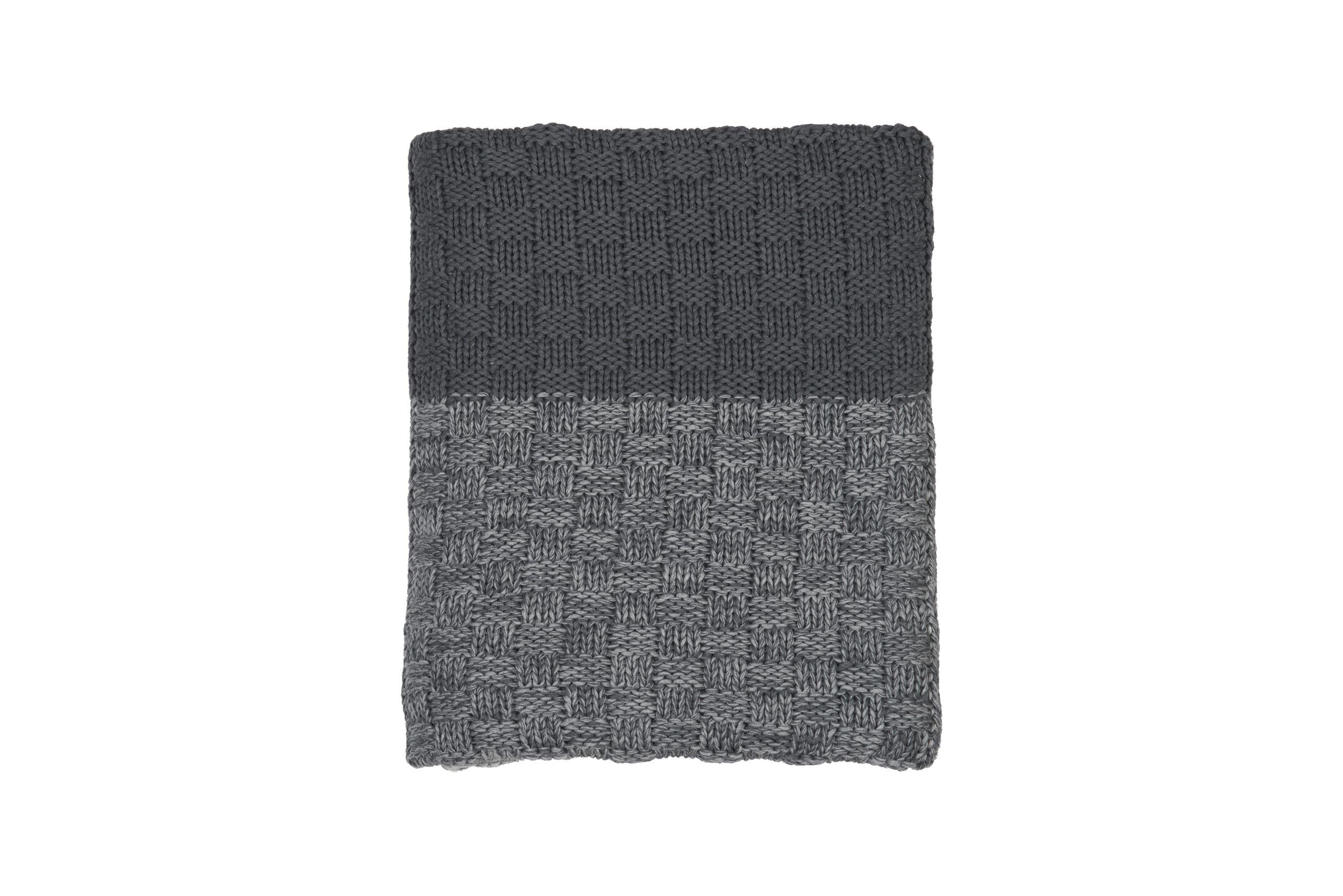 Coperta plaid Clyde "189", lavorato a maglia tricot, beige, 130x170 cm - Gaidra HOME