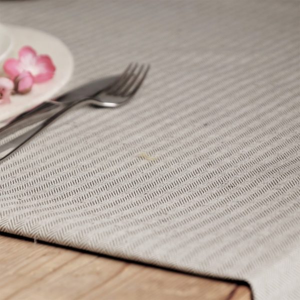 Tovaglia Misto Lino, tessuto jacquard, Fantasia “Spina di pesce” - Gaidra HOME