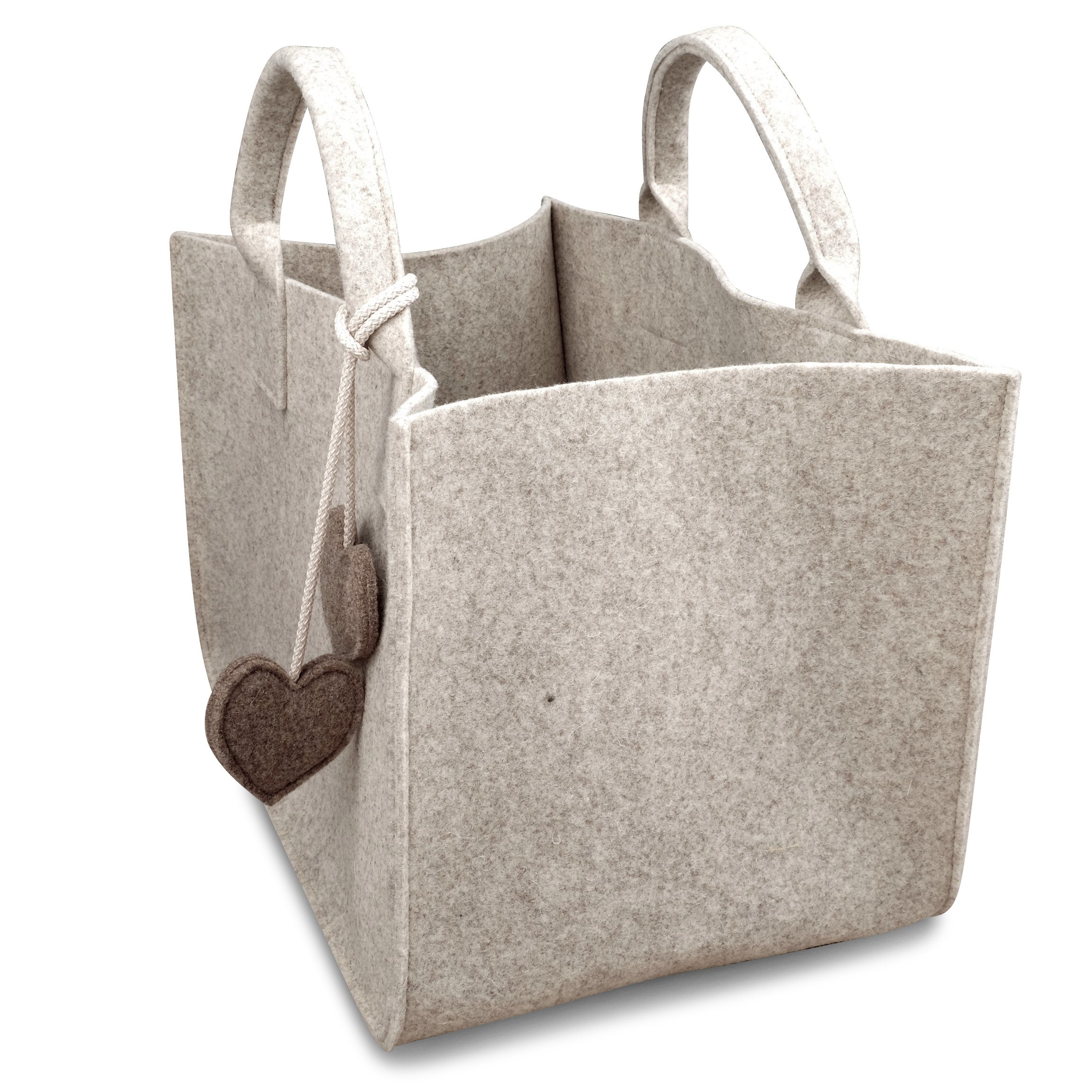 Borsa in feltro, porta legna, giornali, giocattoli, da decorazione, colore beige - Gaidra HOME