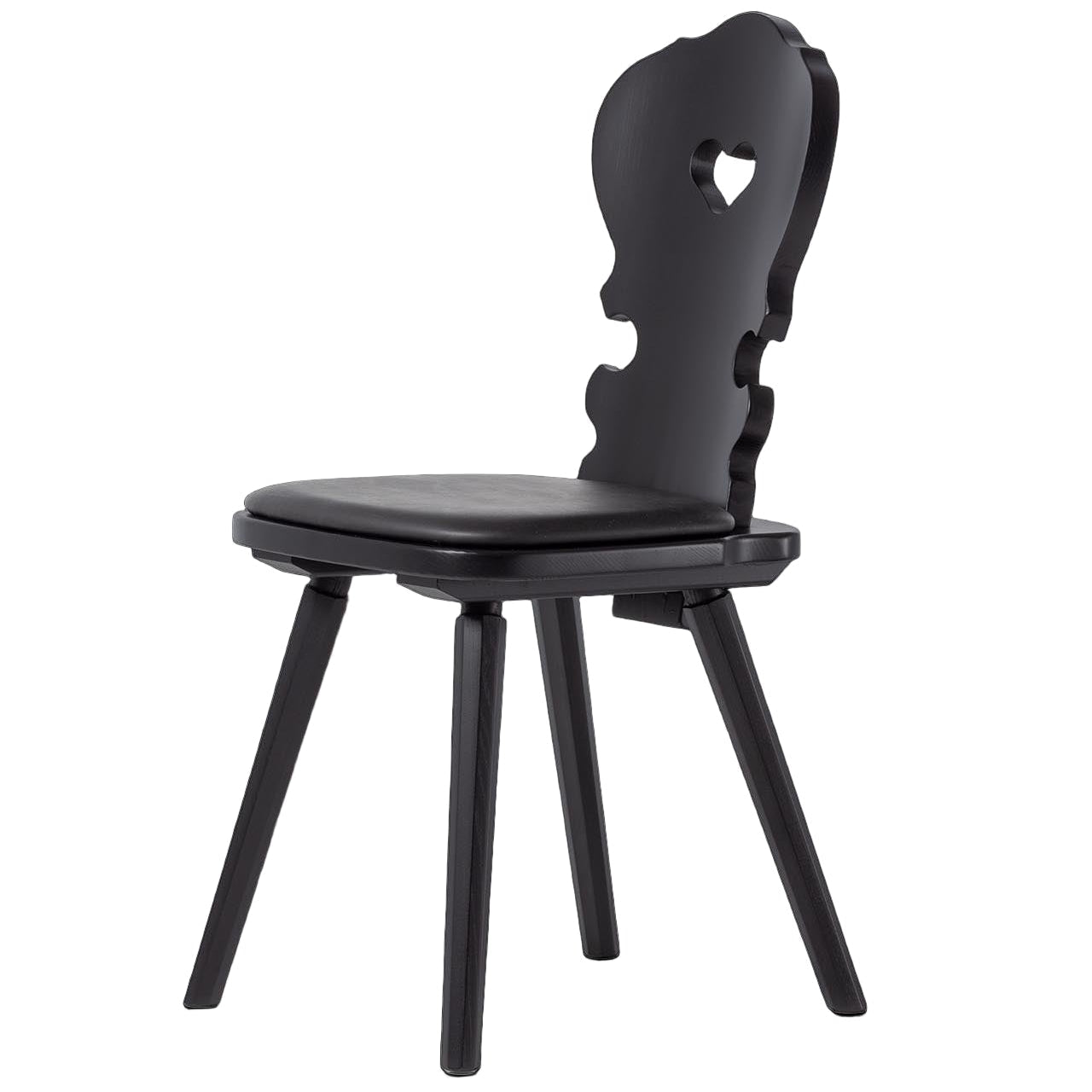 Sedia tirolese con cuore in abete nero VIENNA Sipa, stile Chalet montagna - Gaidra HOME