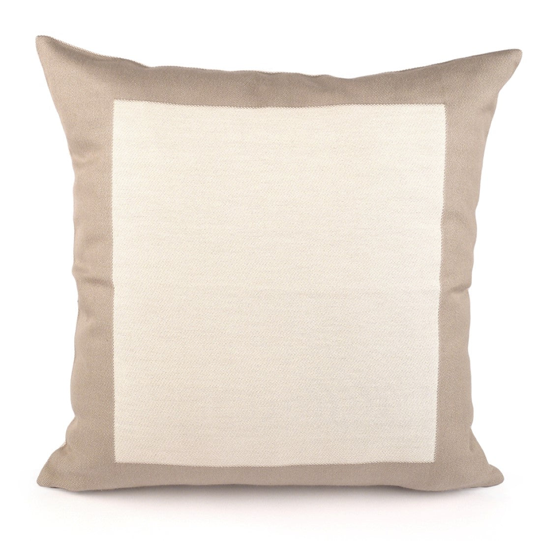 "Fanis" federa cuscino in cotone fantasia bordo/cornice colore grezzo doubleface - Gaidra HOME