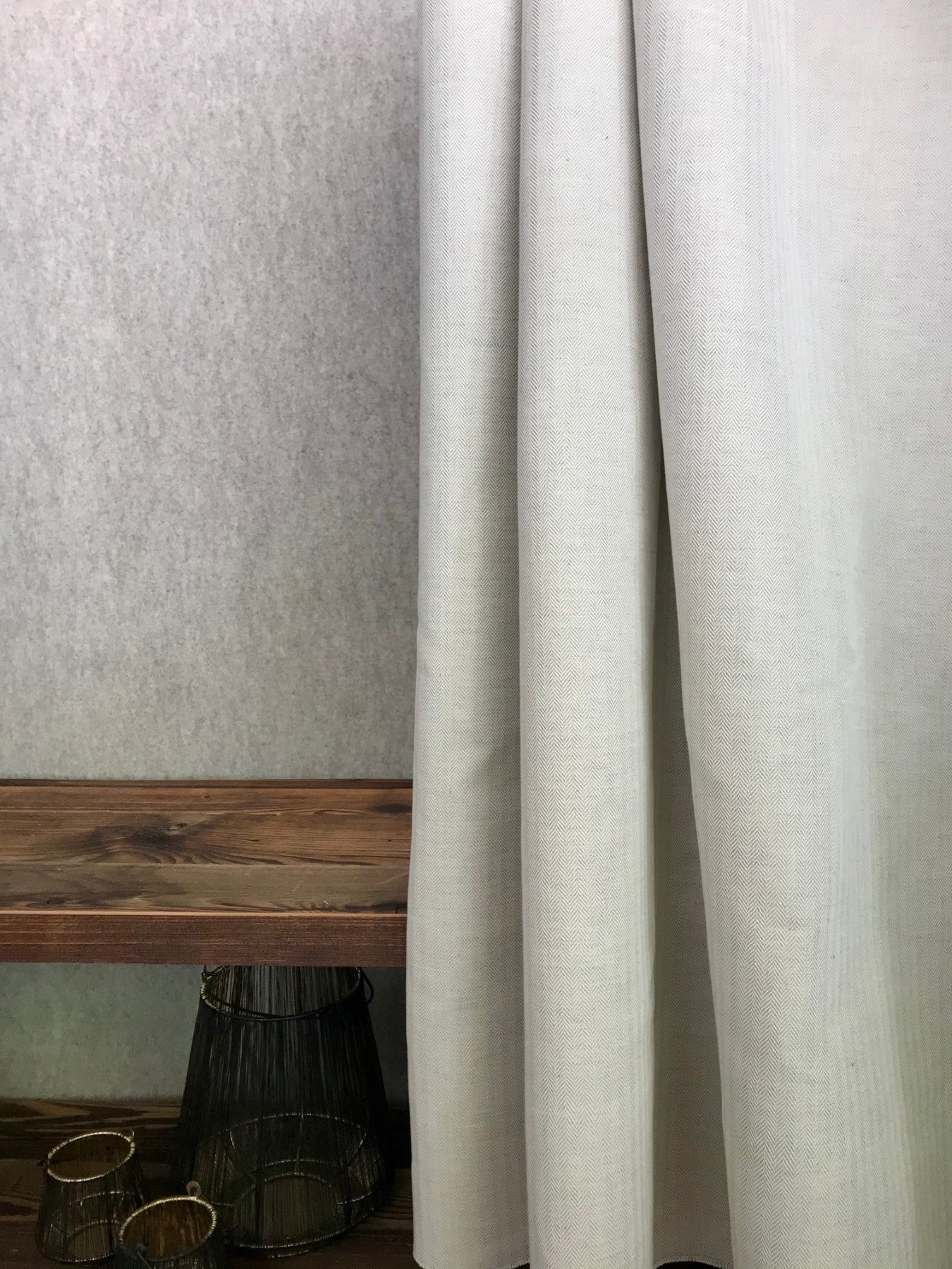 Tende Tendaggi su misura online, misto lino, fantasia jacquard, spina di pesce - Gaidra HOME