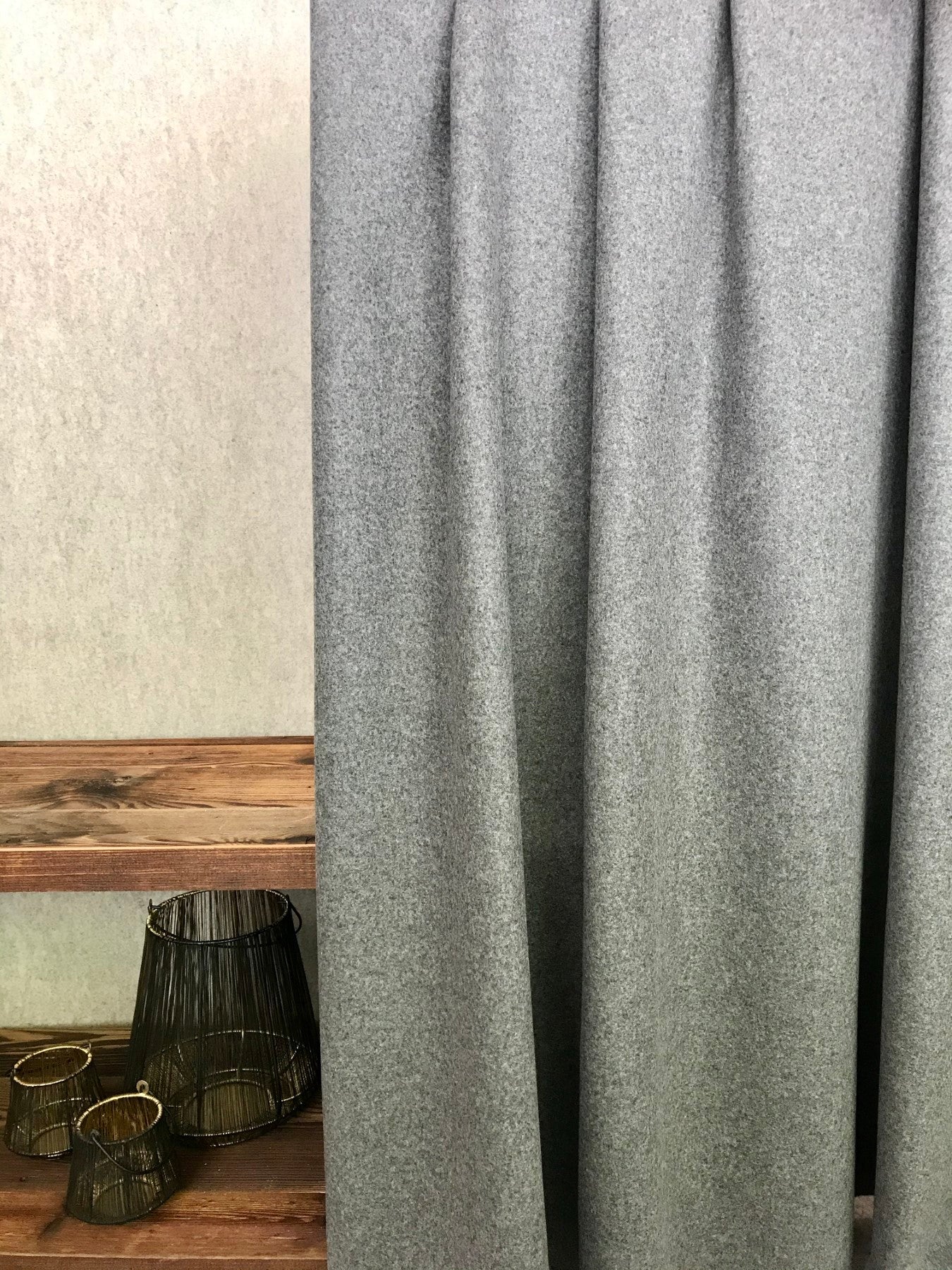 Tende Tendaggi su misura online, cuscini e stoffe per tende, in 100% lana merino, Loden, tinta unita, diversi colori, "dekoloden" - Gaidra HOME