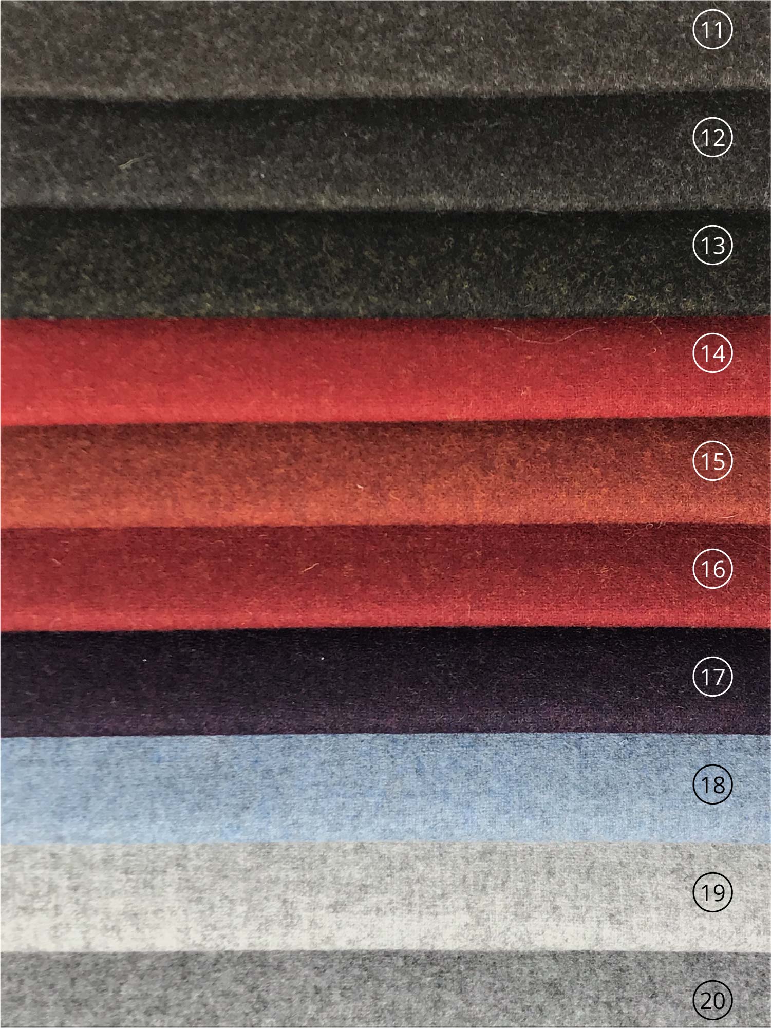 Tende Tendaggi su misura online, cuscini e stoffe per tende, in 100% lana merino, Loden, tinta unita, diversi colori, "dekoloden" - Gaidra HOME