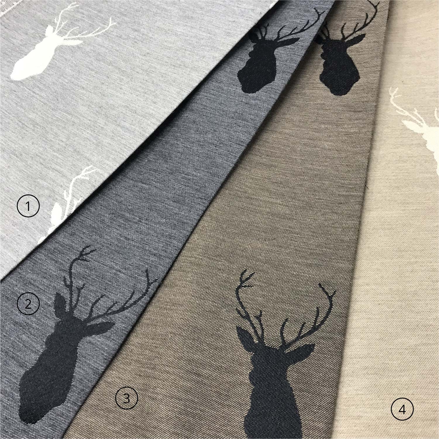 Tende Tendaggi su misura con cervi, colore marrone, stile tirolese montagna alpino - Gaidra HOME