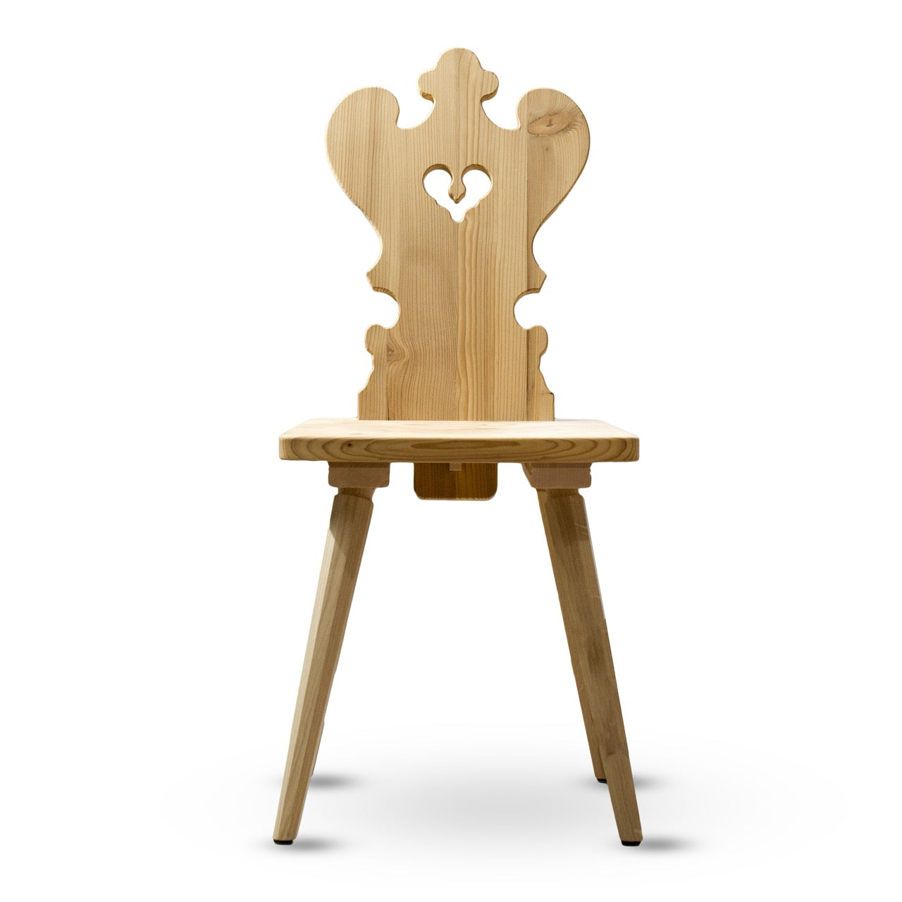 Sedia Tirolese con Cuore Stelvio in Legno Massello, Stile Chalet - Gaidra HOME
