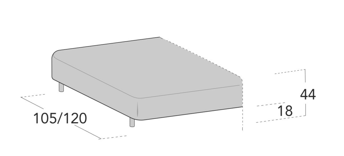 Divano componibile con cuscini liberi, letto singolo, MATIS Special - Gaidra HOME