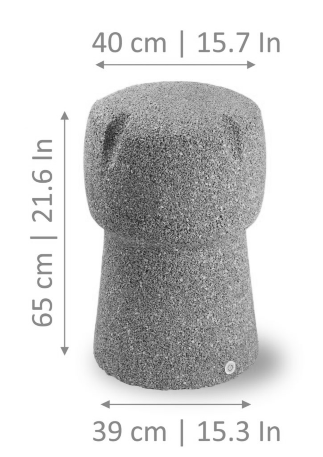 Hocker aus Kork in Form eines Sektkorkens, Farbe dunkel