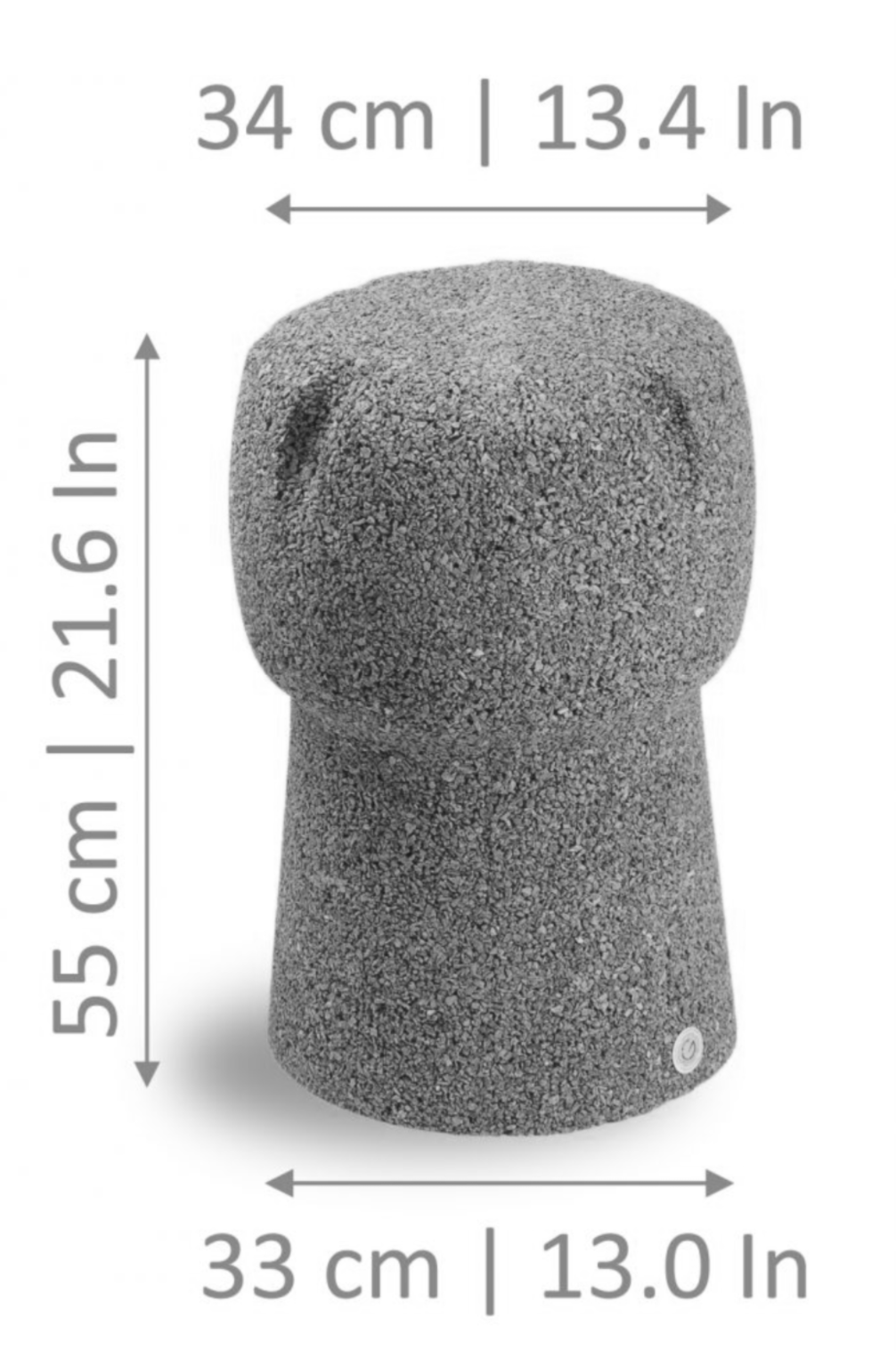 Hocker aus Kork in Form eines Sektkorkens, Farbe hell