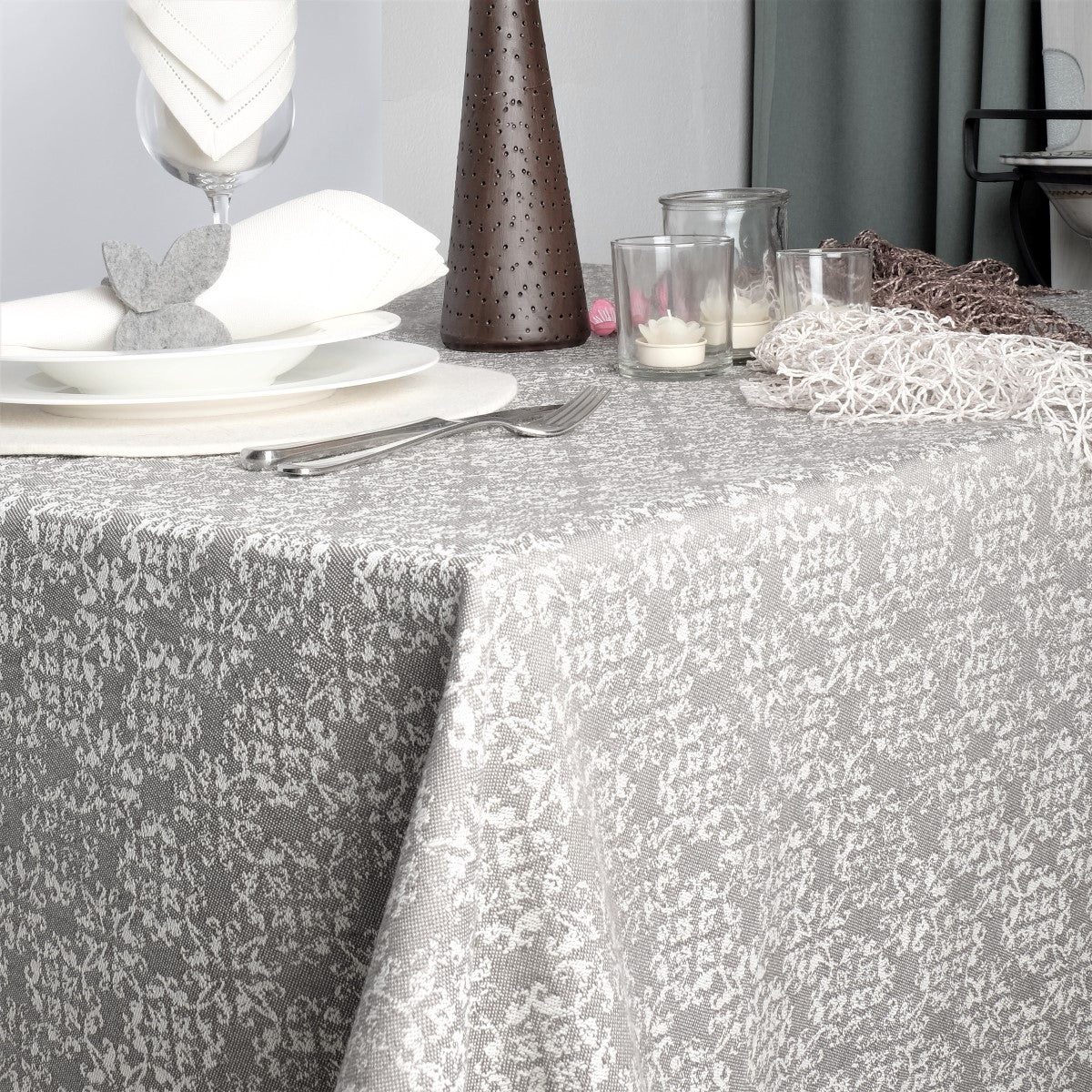 Tovaglia Misto Lino, tessuto jacquard, Fantasia “Ornament” - Gaidra HOME