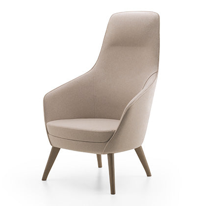 Poltroncina imbottita "Smoky High L25", stile Chalet, linee arrotondate e sinuose - Gaidra HOME