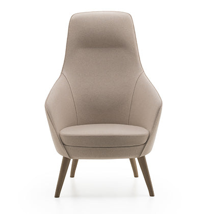 Poltroncina imbottita "Smoky High L25", stile Chalet, linee arrotondate e sinuose - Gaidra HOME