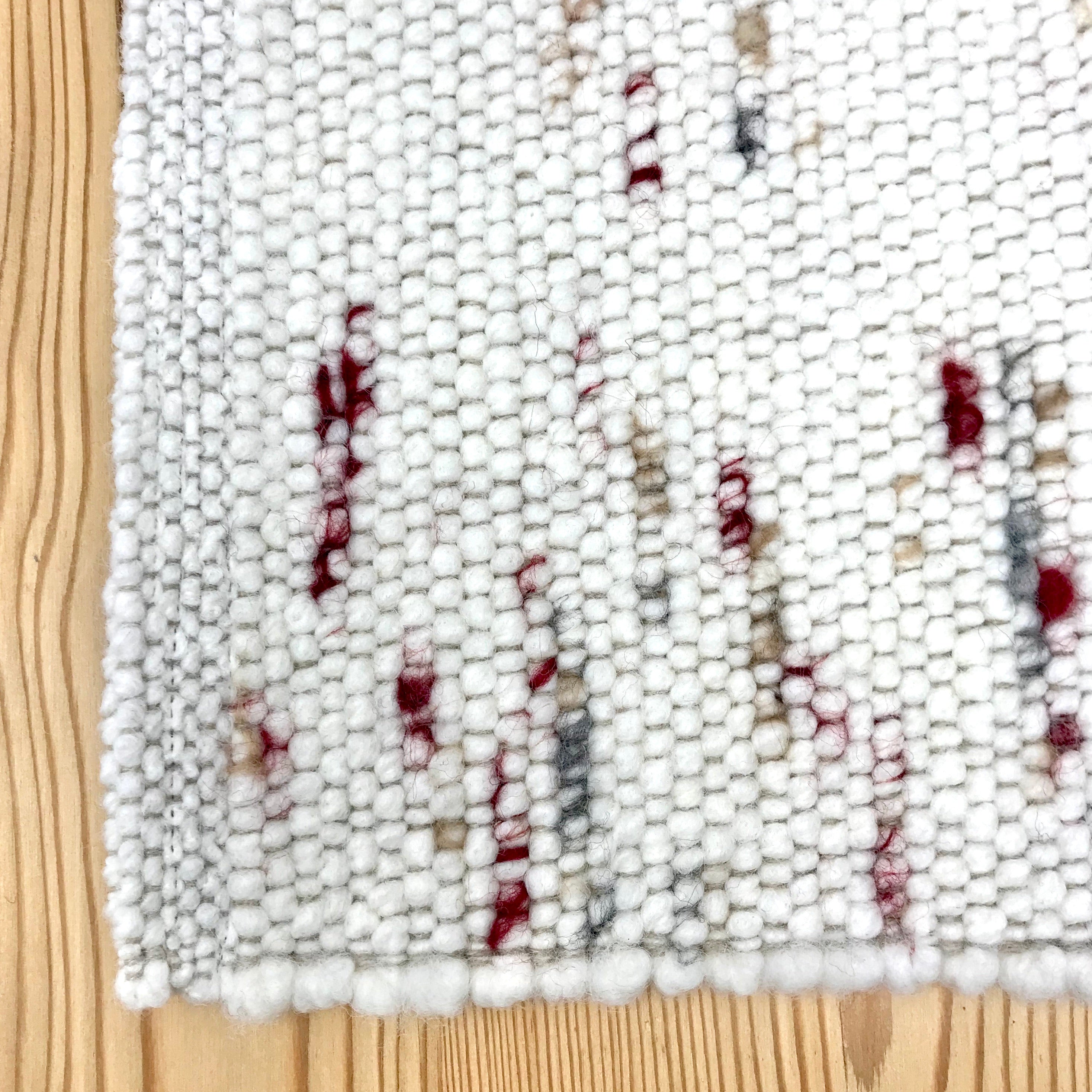 Tappeto di lana tessuto a mano "Imst", per soggiorno, scendiletto, colore beige melange rosso e giallo, anche su misura - Gaidra HOME