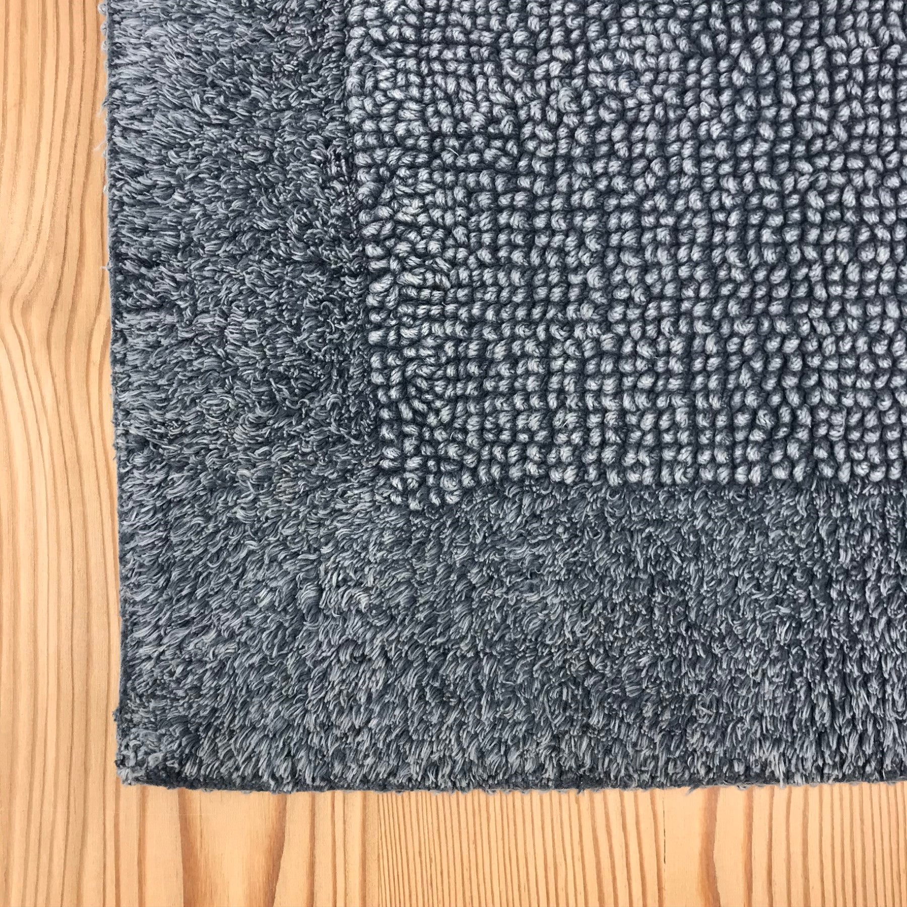 Tappeto bagno, scendiletto, in 100% cotone, colore grigio double face